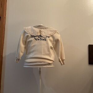 Lexington Ave New York Cream Ruffle-Collar Sweatshirt – Girls (Size Unknown)